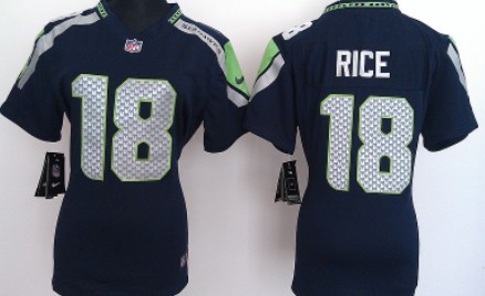 Nike Team Women's Jersey Seattle Seahawks 18 Sidney Rice Blue Game